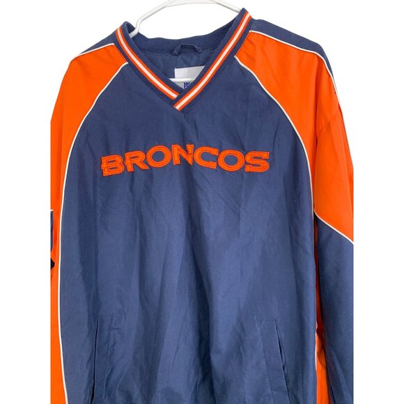 Denver Broncos NFL Pullover Jacket Golf XL RD10711 Lined EUC Sewn Logo Pockets - Picture 11 of 11